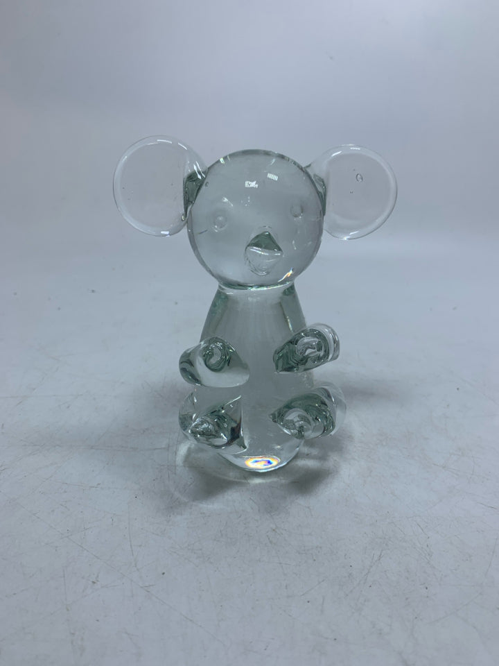 BLOWN CLEAR GLASS KOALA.