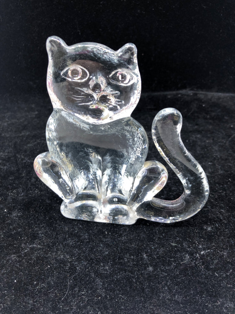 GLASS CAT DOOR STOP.