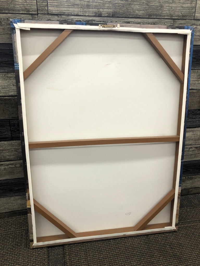 BLUE BICYCLE CANVAS WALL ART.