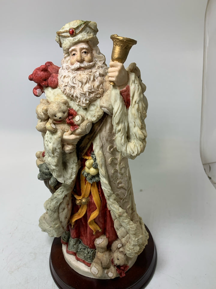 LARGE RESIN SANTA HOLDING TEDDY BAEARS ST NICHOLAS & ME.