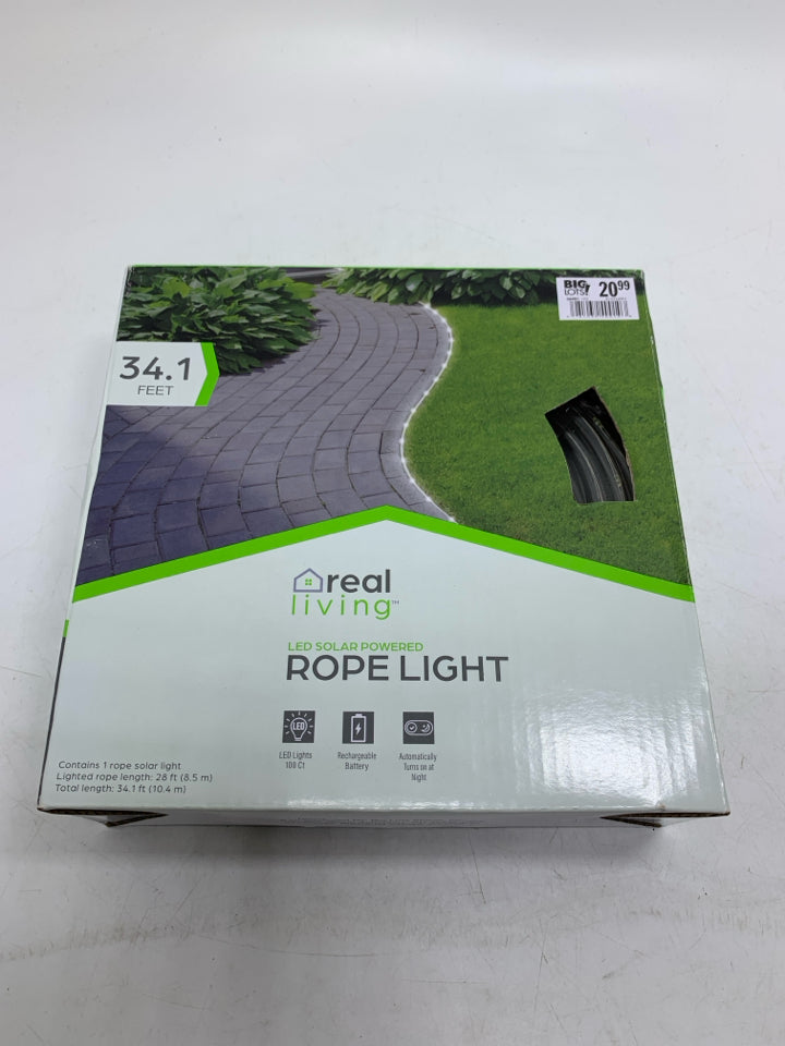 NIB LED SOLAR POWERED ROPE LIGHTS.
