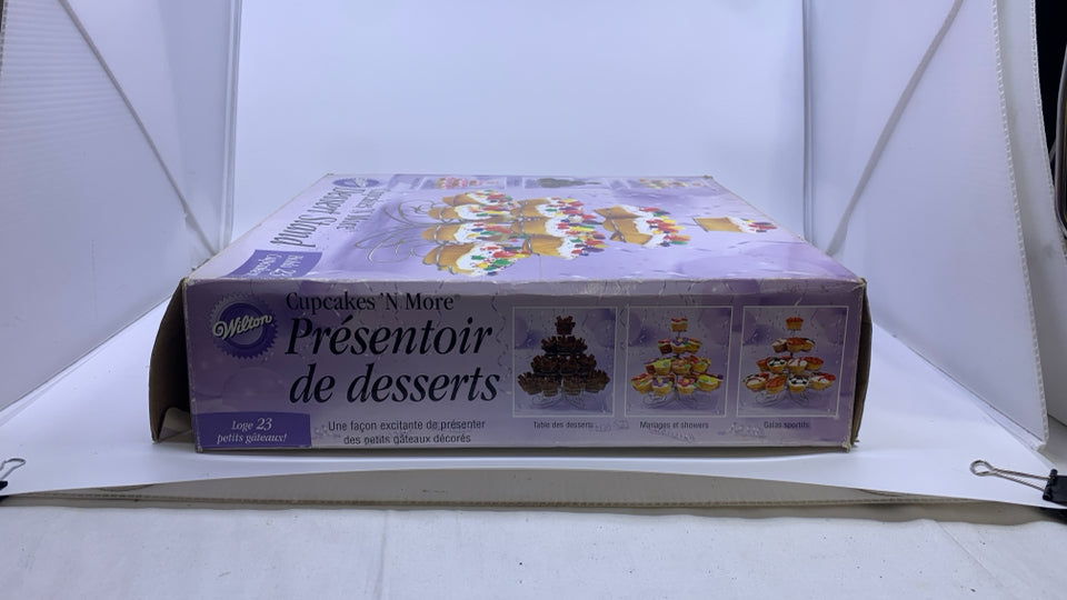 NIB WILTON DESSERT STAND.