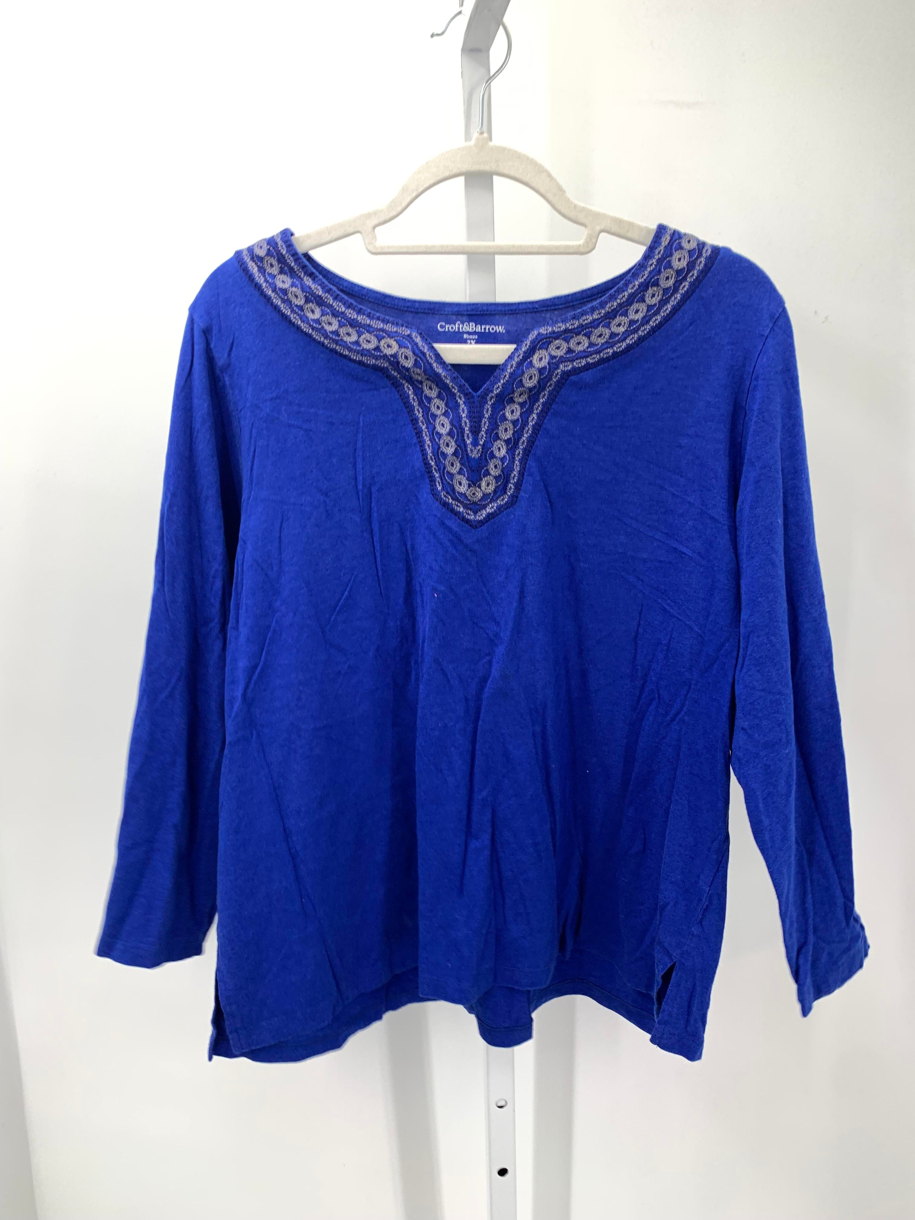 Croft & Barrow Size 2X Womens 3/4 Sleeve Shirt