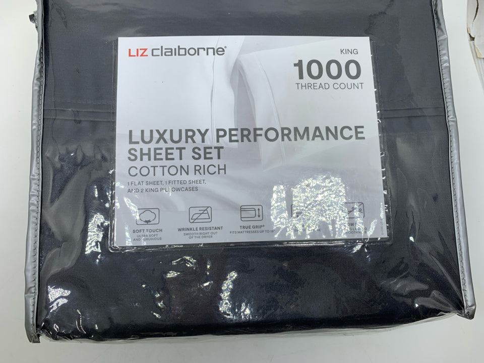 NIP LUXURY PERFORMANCE SHEET SET BLACKENED PEARL 1000 THREAD COUNT.