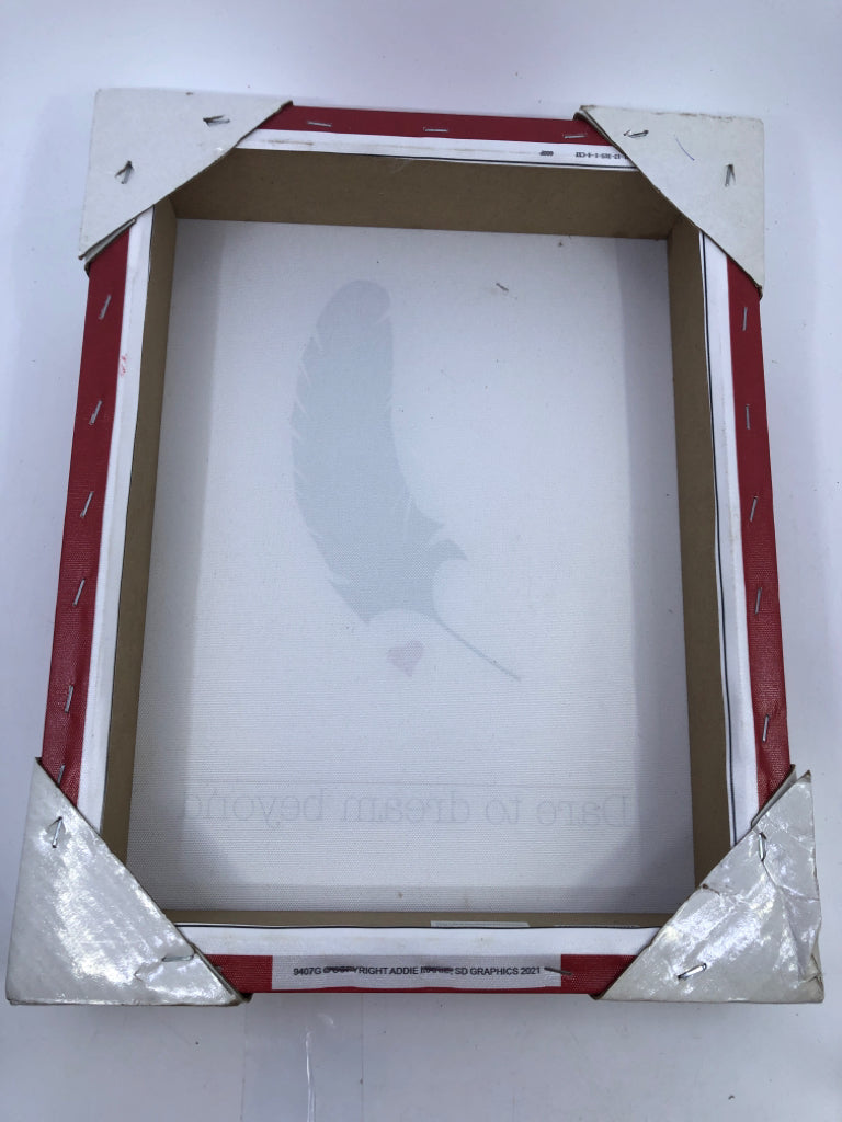 DARE TO DREAM FEATHER CANVAS WALL ART.
