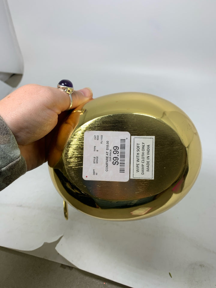GOLD METAL REINDEER BOWL.