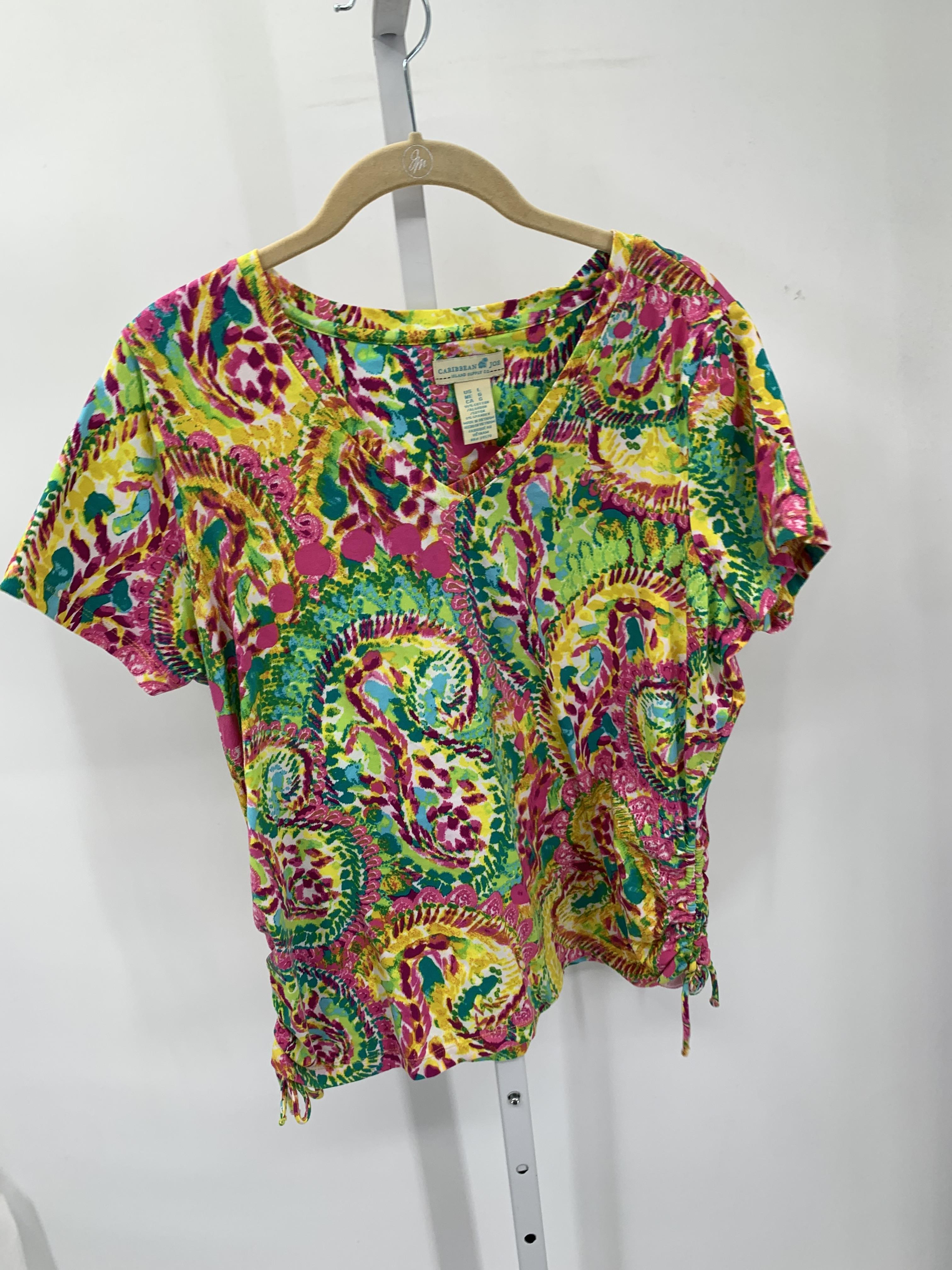 Caribbean Joe Size Large Misses Short Sleeve Shirt