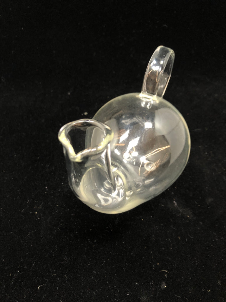 MINI GLASS DECANTER W/ELONGATED NECK.