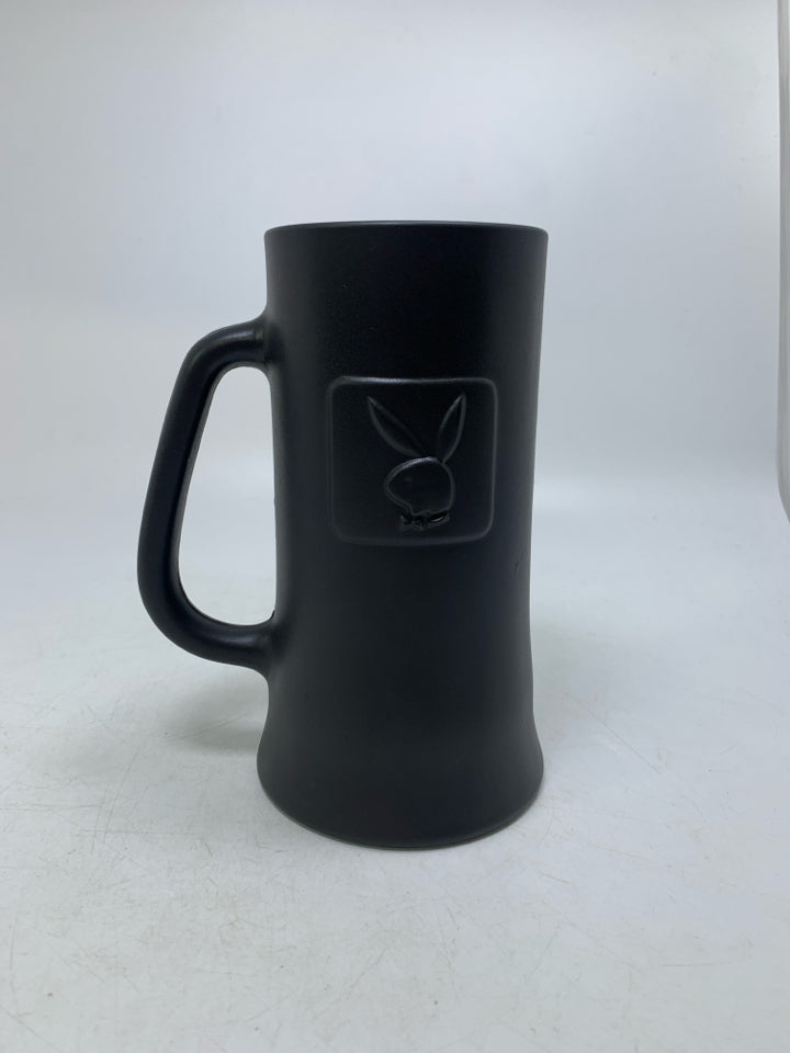 VTG MATTE BLACK PLAYBOY BEER STEIN.