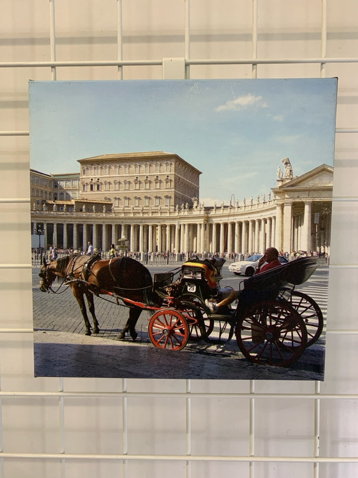 HORSE CARRIAGE CANVAS PRINT.