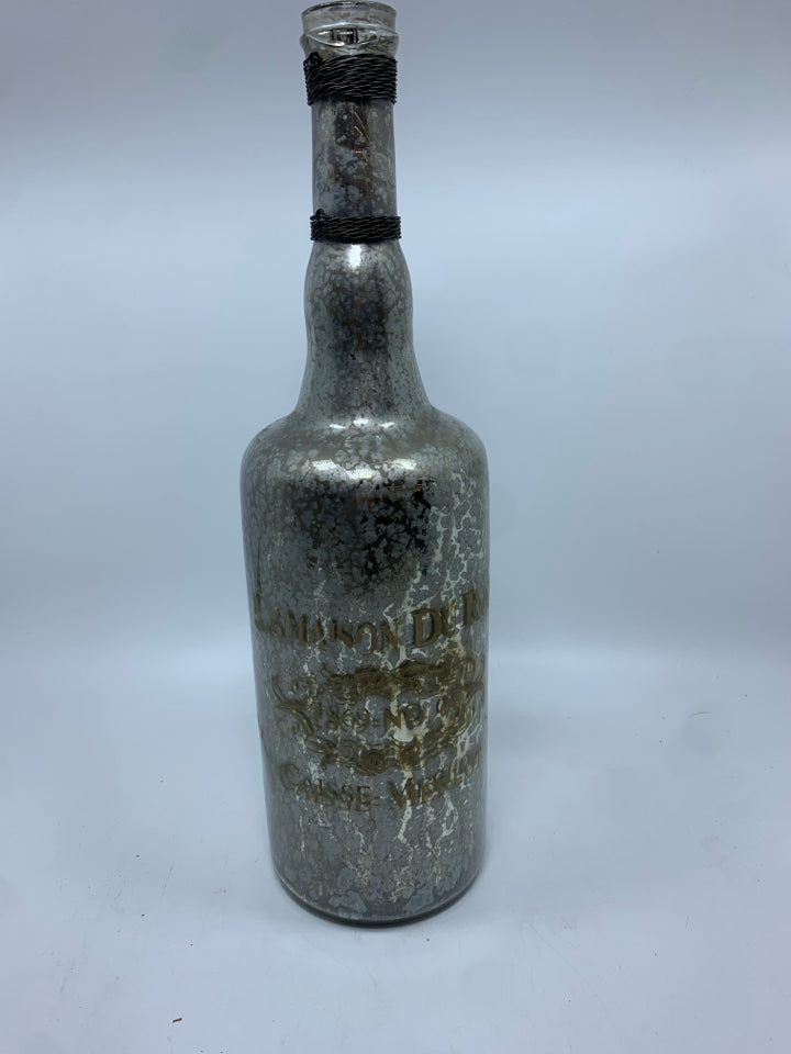 MERCURY GLASS STYLE MERLOT BOTTLE.