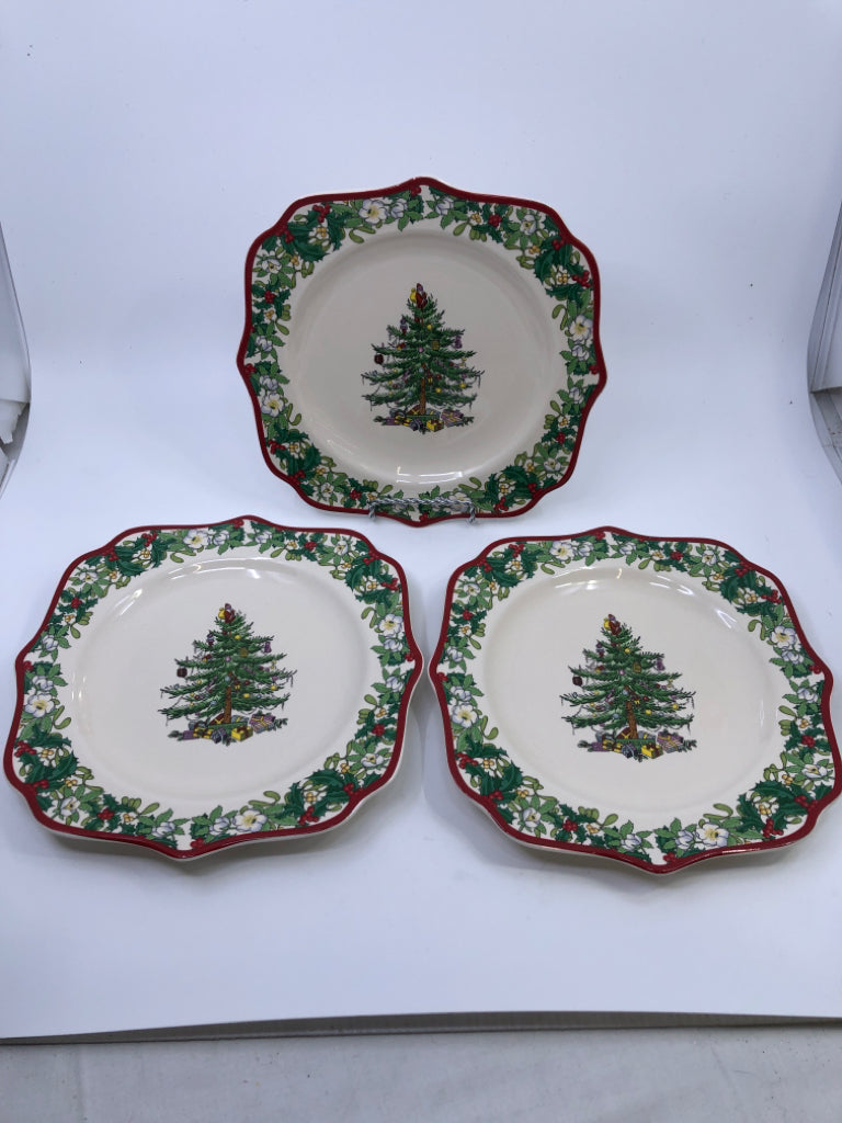 3 CHRISTMAS TREE SPODE 70TH ANNIV 2008 PLATES.