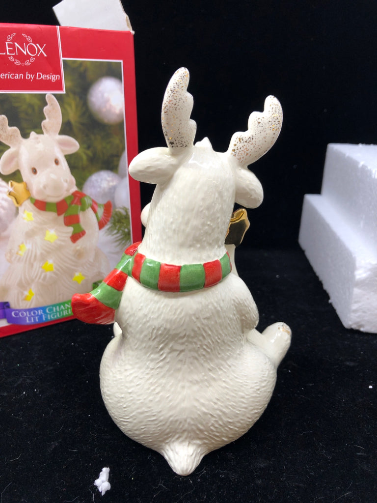 NIB LENOX LIGHT UP MOOSE & TREE