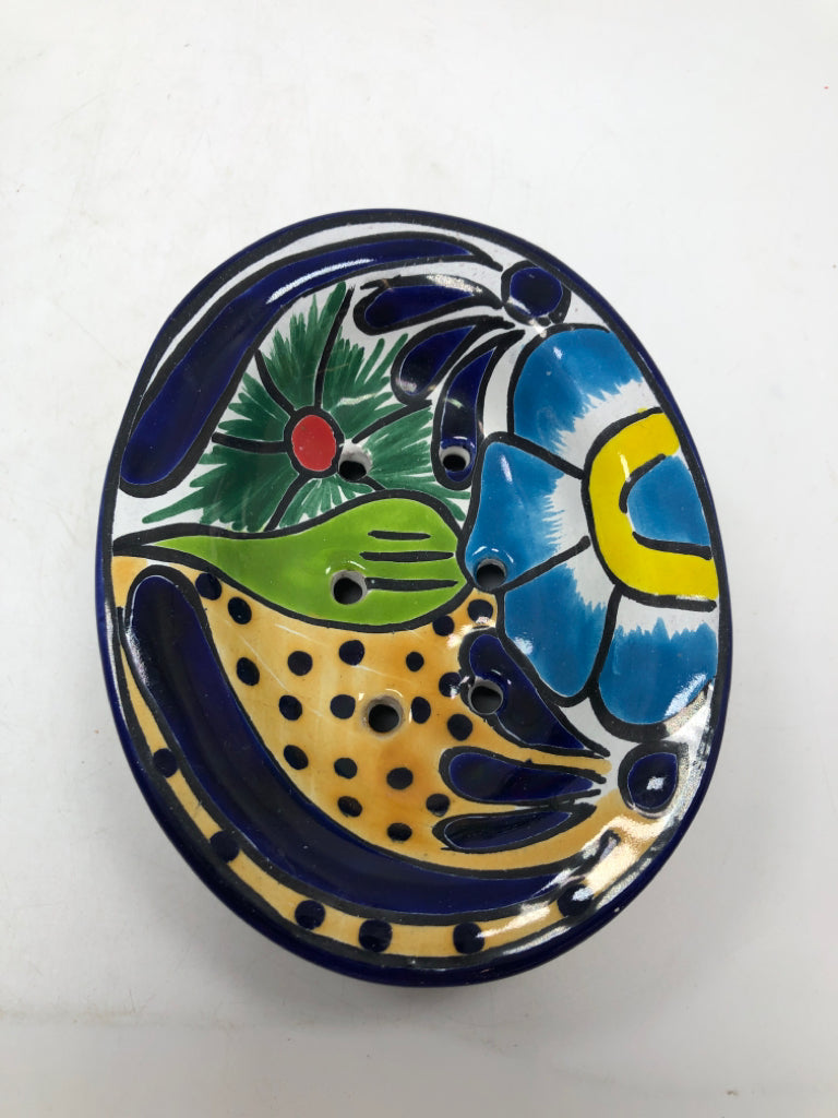HAND-PAINTED MEXICAN FLOWER FROG.