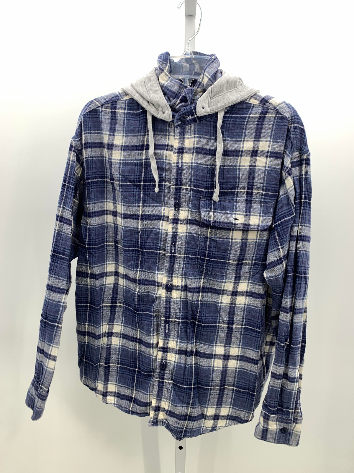 HOODED WHITE PLAID