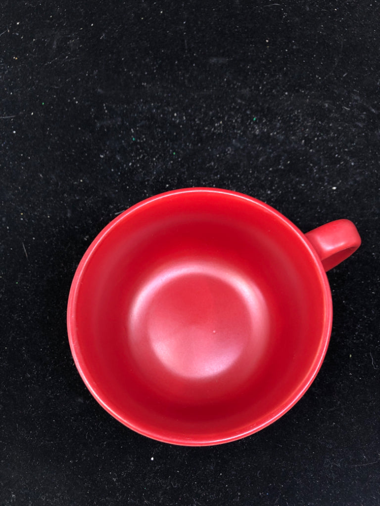 RED SOUP MUG W/ MONOGRAM E.