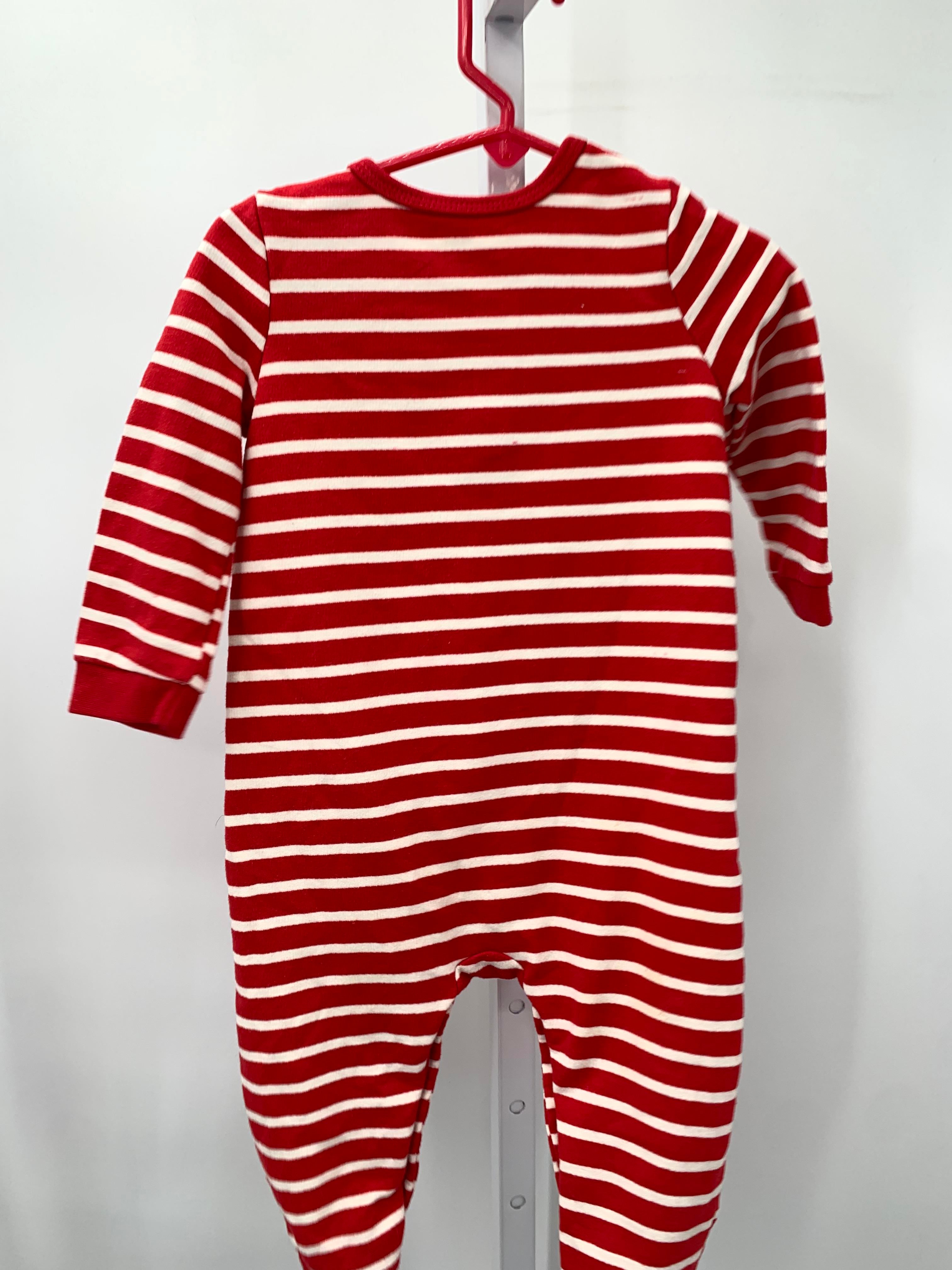 LONG SLV ROMPER SANTA STRIPES.