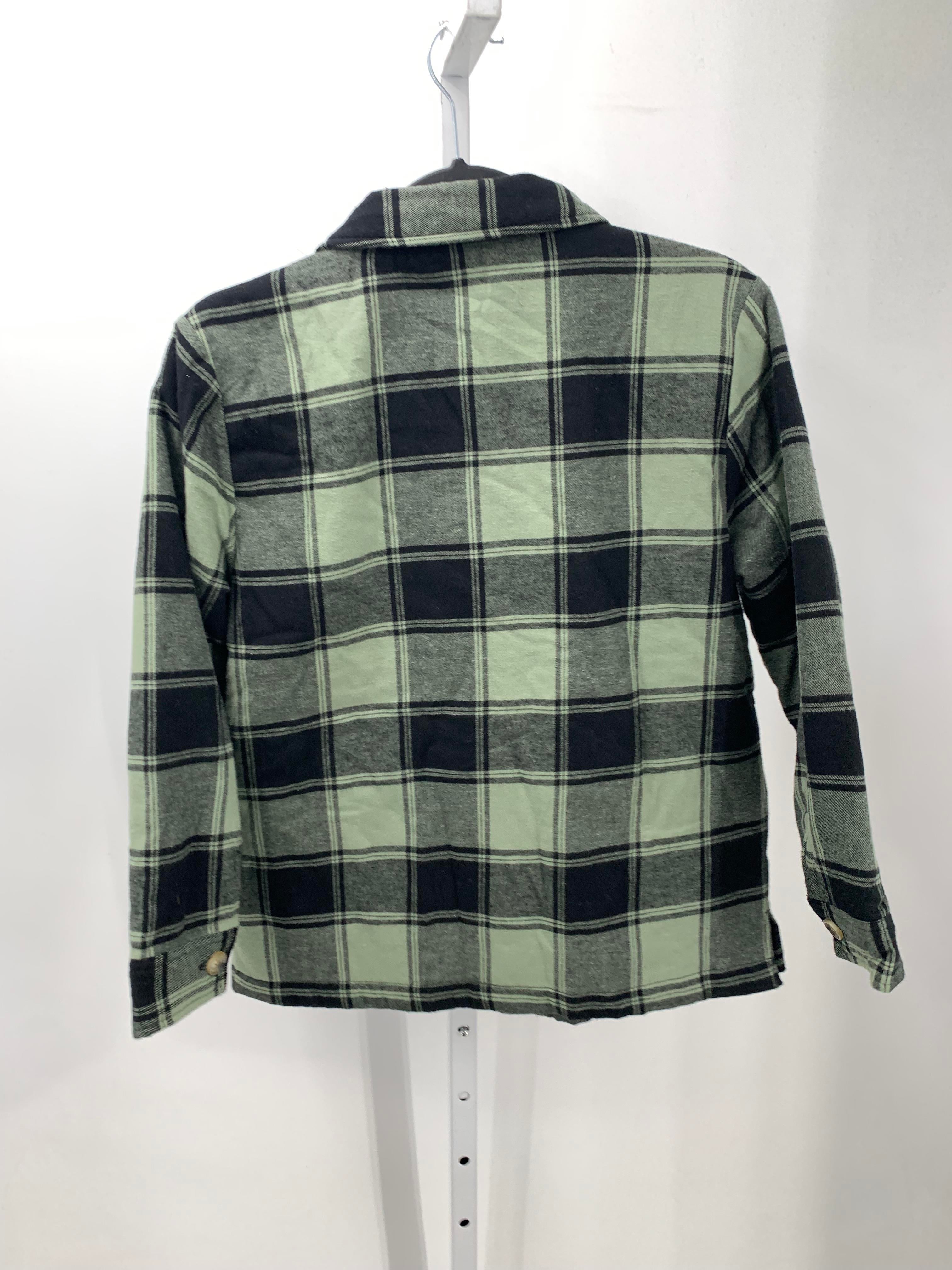 BLACK PLAID ZIP UP