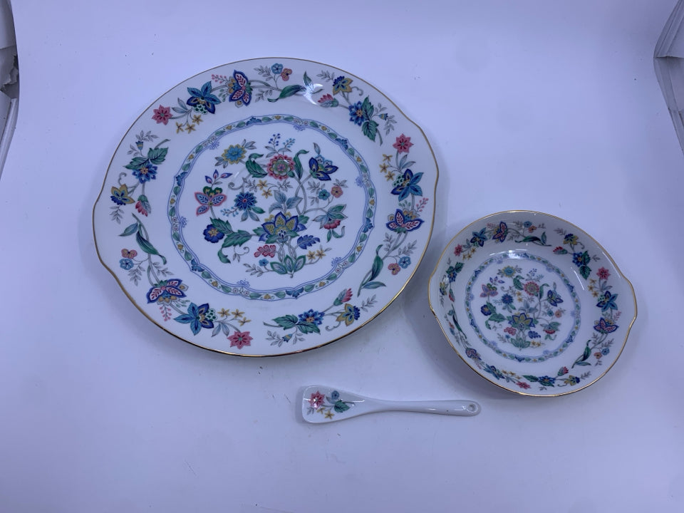 NIB 3PC INDIA GARDEN SERVING SET.