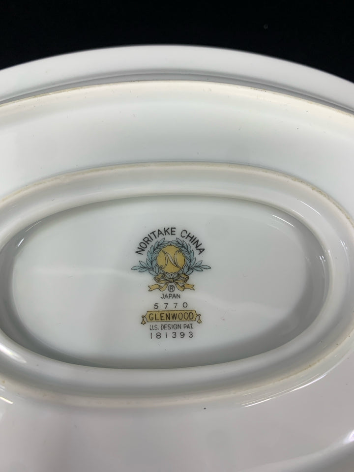 OVAL GRAVY BOAT W/ PINK ROSES RIM NORITAKE CHINA.