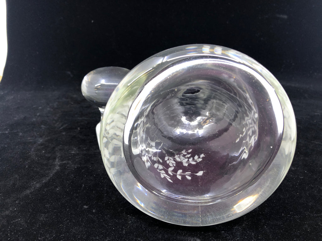 LEAF ETCHED DECANTER.
