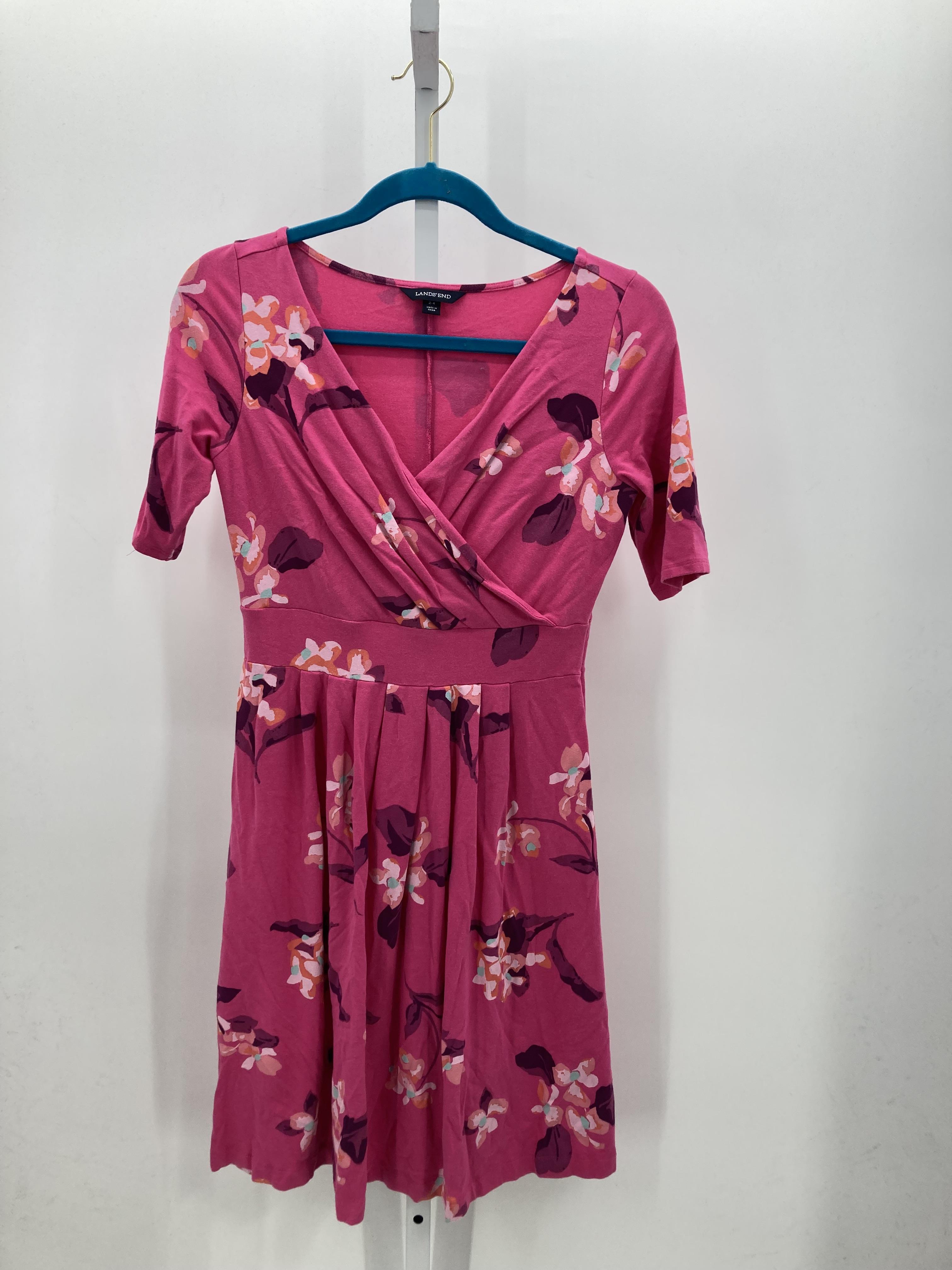 Lands End Size X Small Misses Short Sleeve Dress