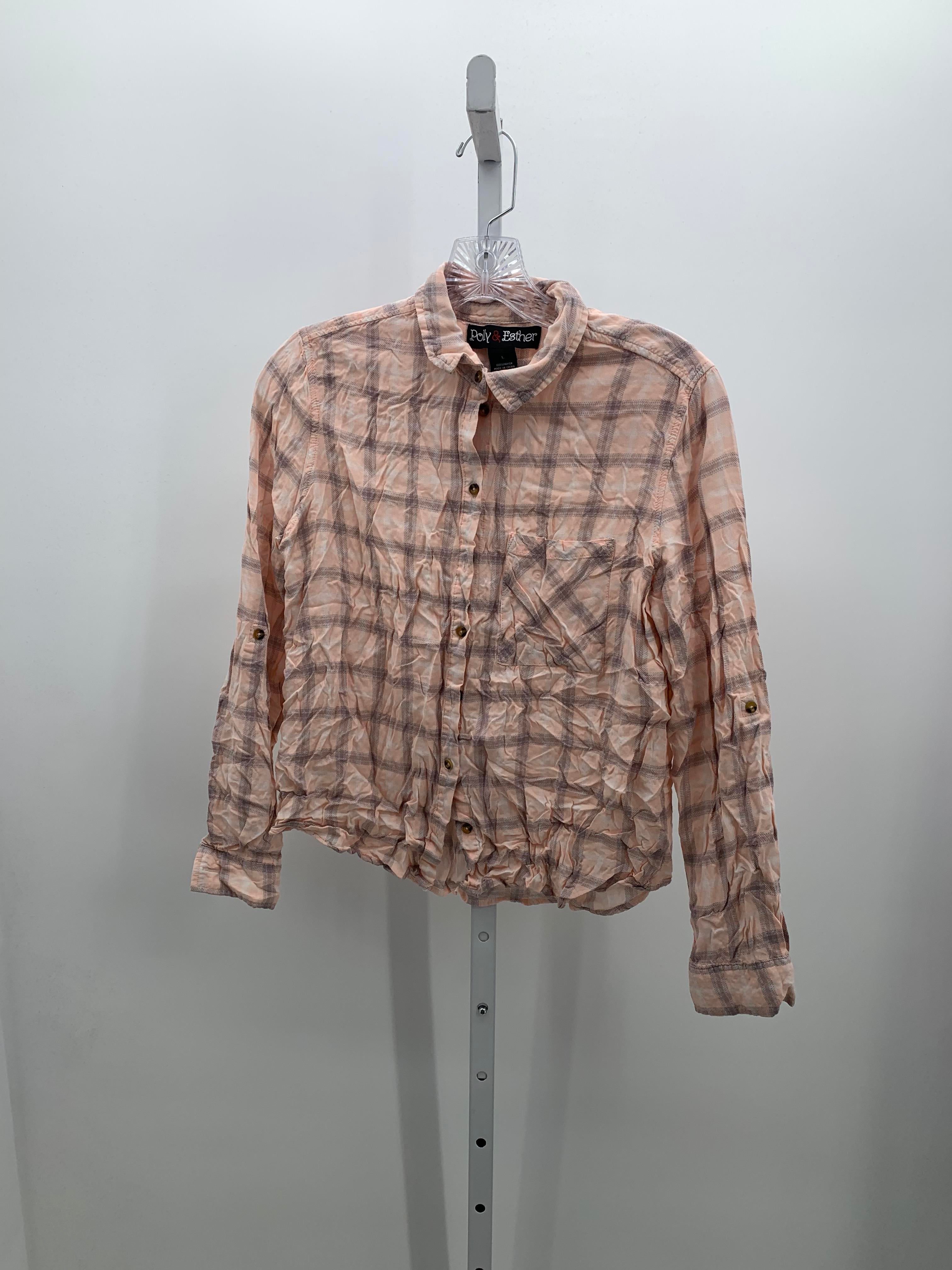 Polly & Ester Size Large Juniors Long Sleeve Shirt