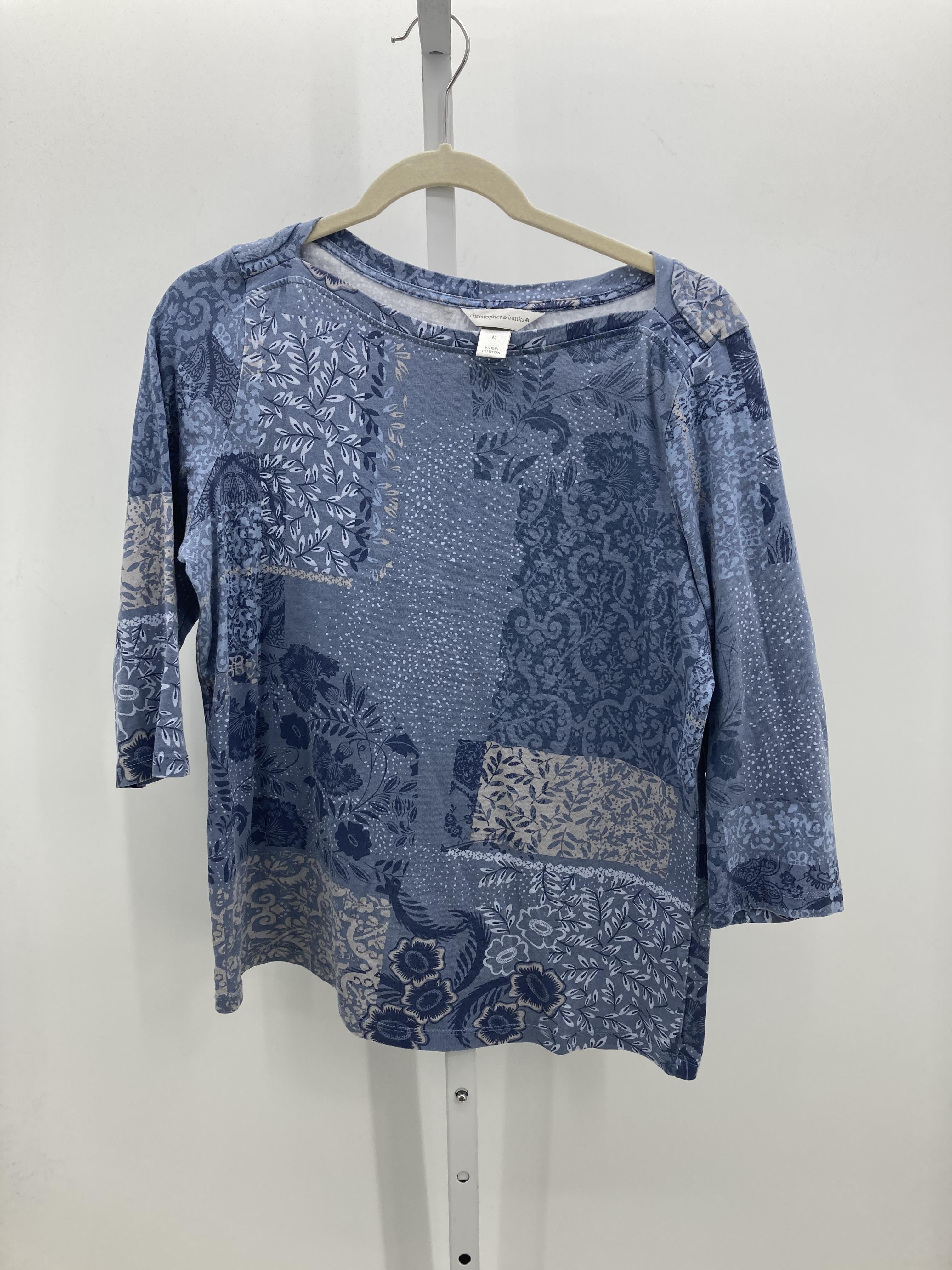 Christopher & Banks Size Medium Misses 3/4 Sleeve Shirt