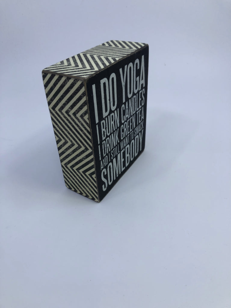 I DO YOGA WOOD BLOCK DECOR.