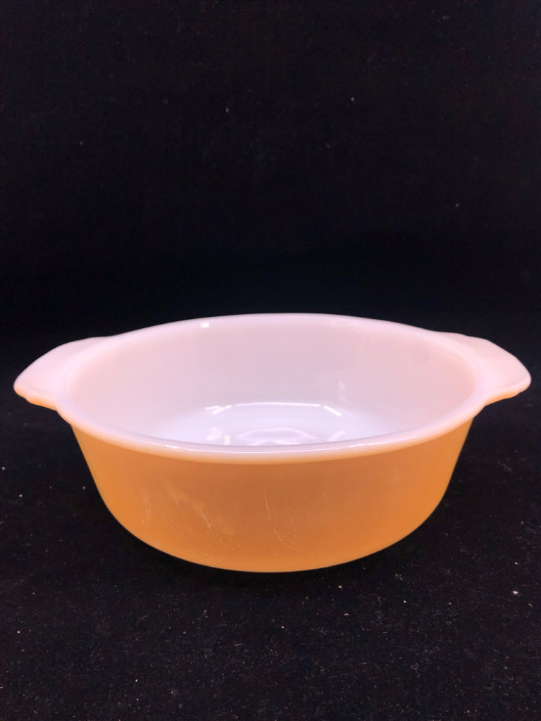 VTG CARNIVAL GLASS BAKING DISH W HANDLE-FIRE KING.