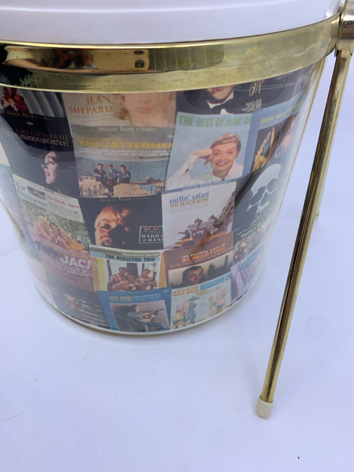 VTG ICE BUCKET W MOVE POSTERS W METAL HANDLE.