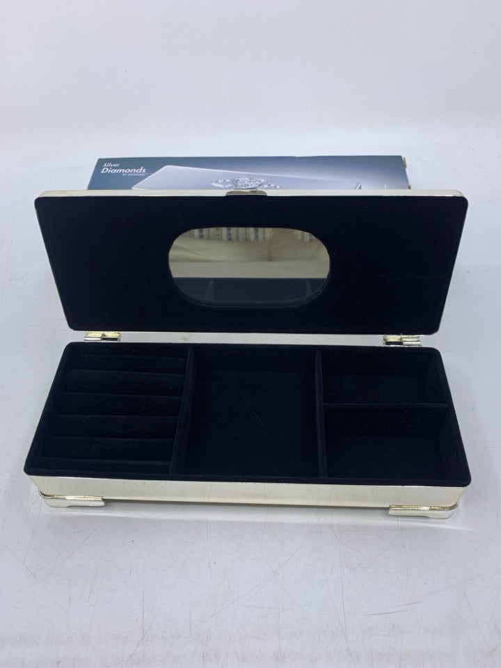 NIB SILVER PLATED W/ HEART RECTANGLE.