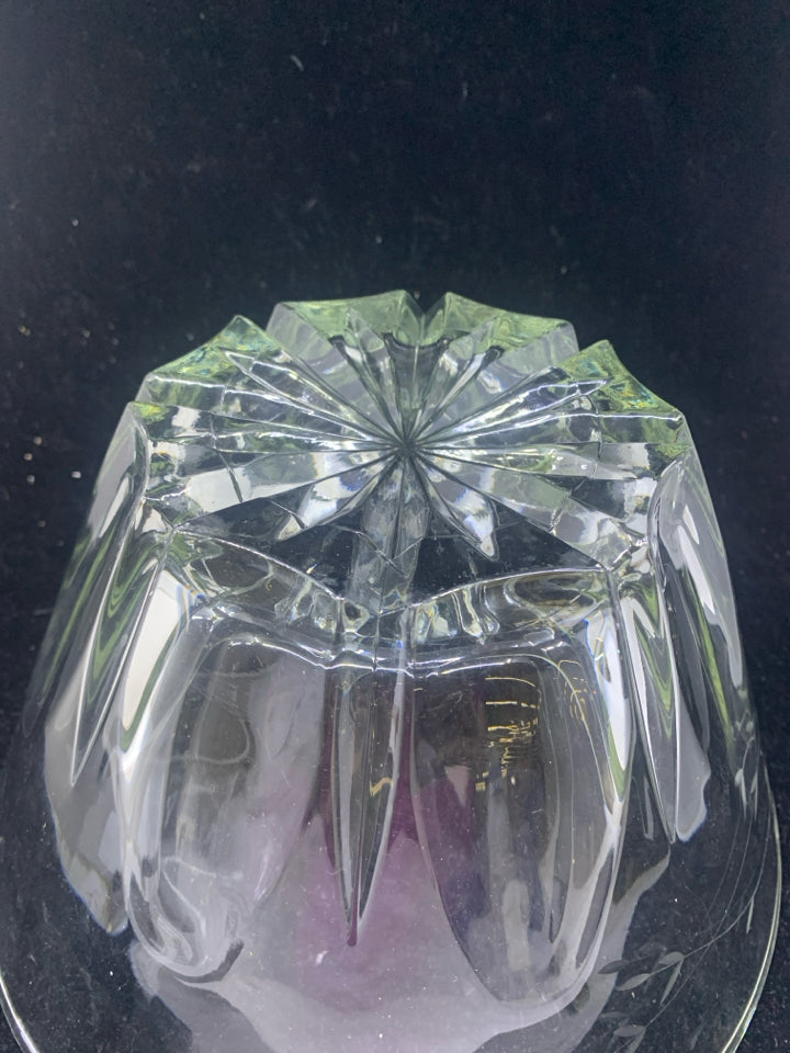 PRINCESS HOUSE ETCHED CUT GLASS BOWL SERVING BOWL.