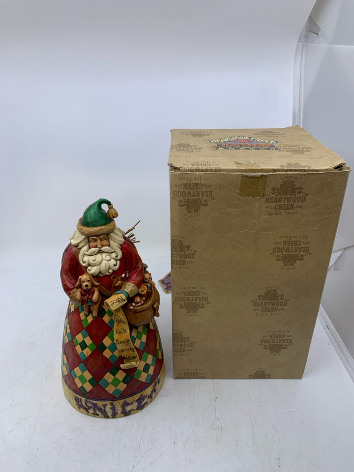 JIMSHORE HE KNOWS NAUGHTY/NICE SANTA.