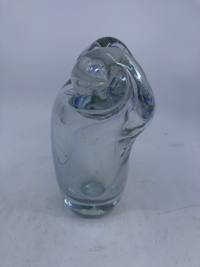 HEAVY BLOWN CLEAR GLASS FREE FORM.