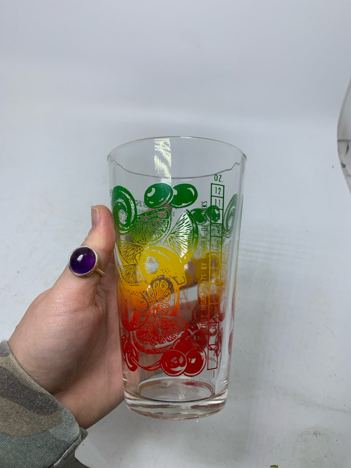 VTG MR BARTENDER RECIPE GLASS.