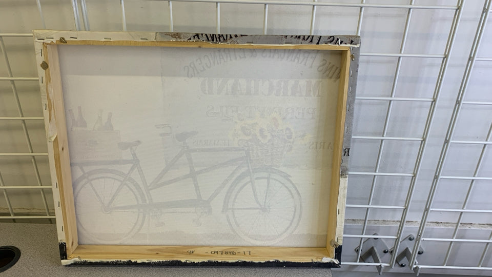BIKE W SUNFLOWERS CANVAS WALL ART.
