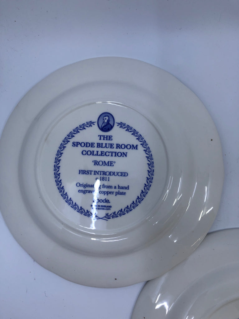 3 SPODE BLUE ROOM COLLECTION DINNER PLATE SET.