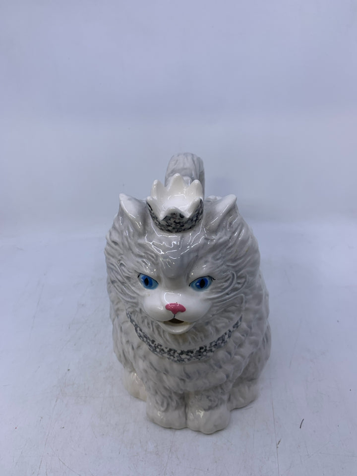 GREY CAT IN CROWN PITCHER.