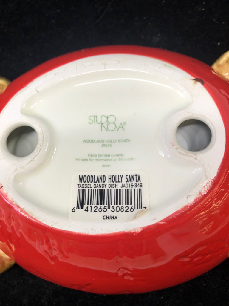 HOLLY + GOLD HOLIDAY SOAP/ CANDY HOLDER.