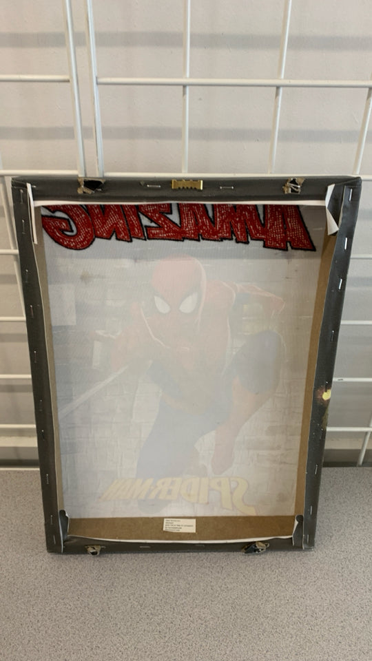 TEXTURED AMAZING SPIDERMAN CANVAS WALL HANGING.