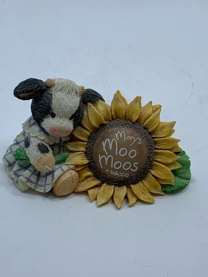 MARY MOOS COW AND SUNFLOWER.