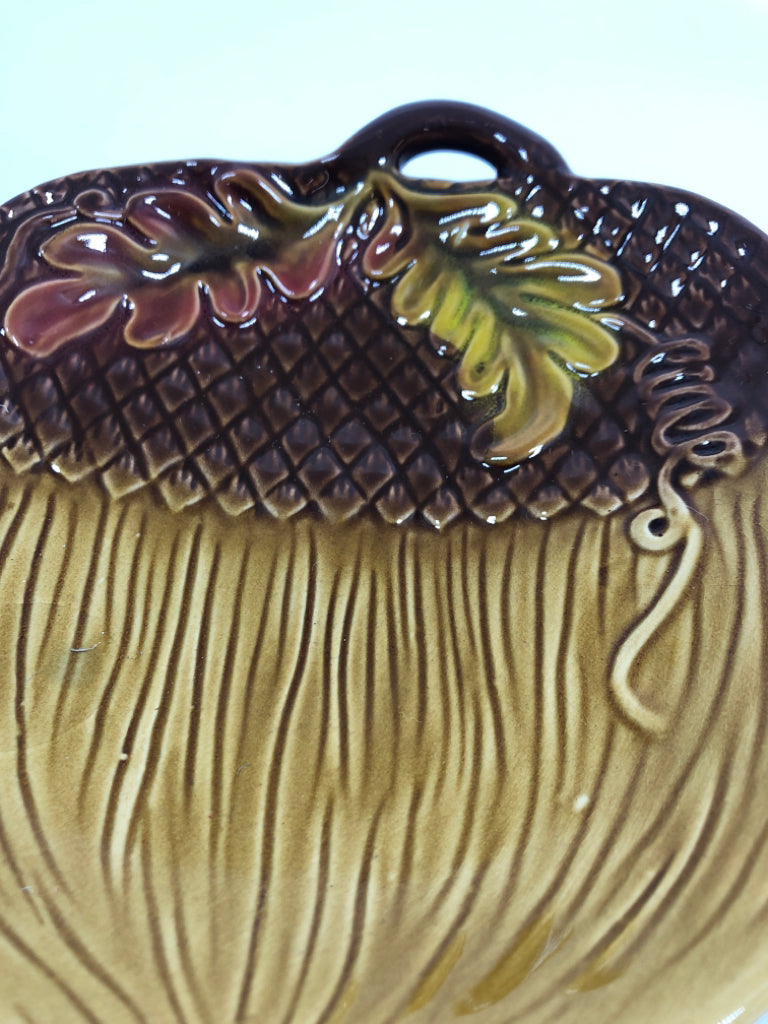 ACORN SHAPED CERAMIC PLATE.