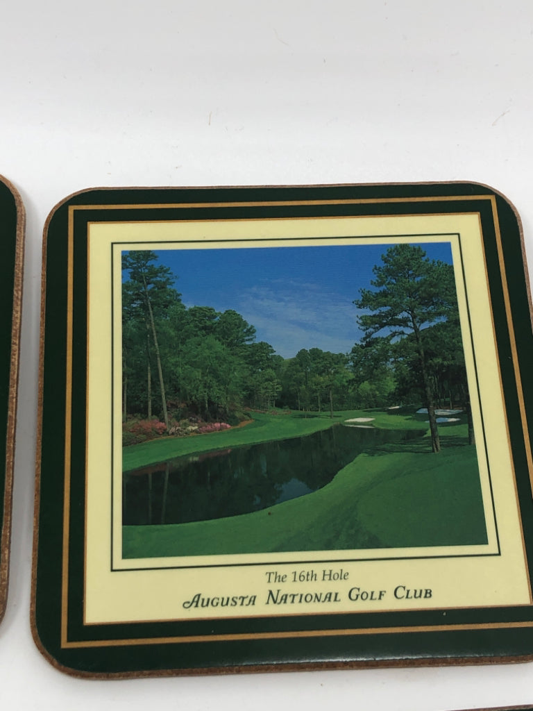 6PC MASTERS GOLF THEMED COASTERS.