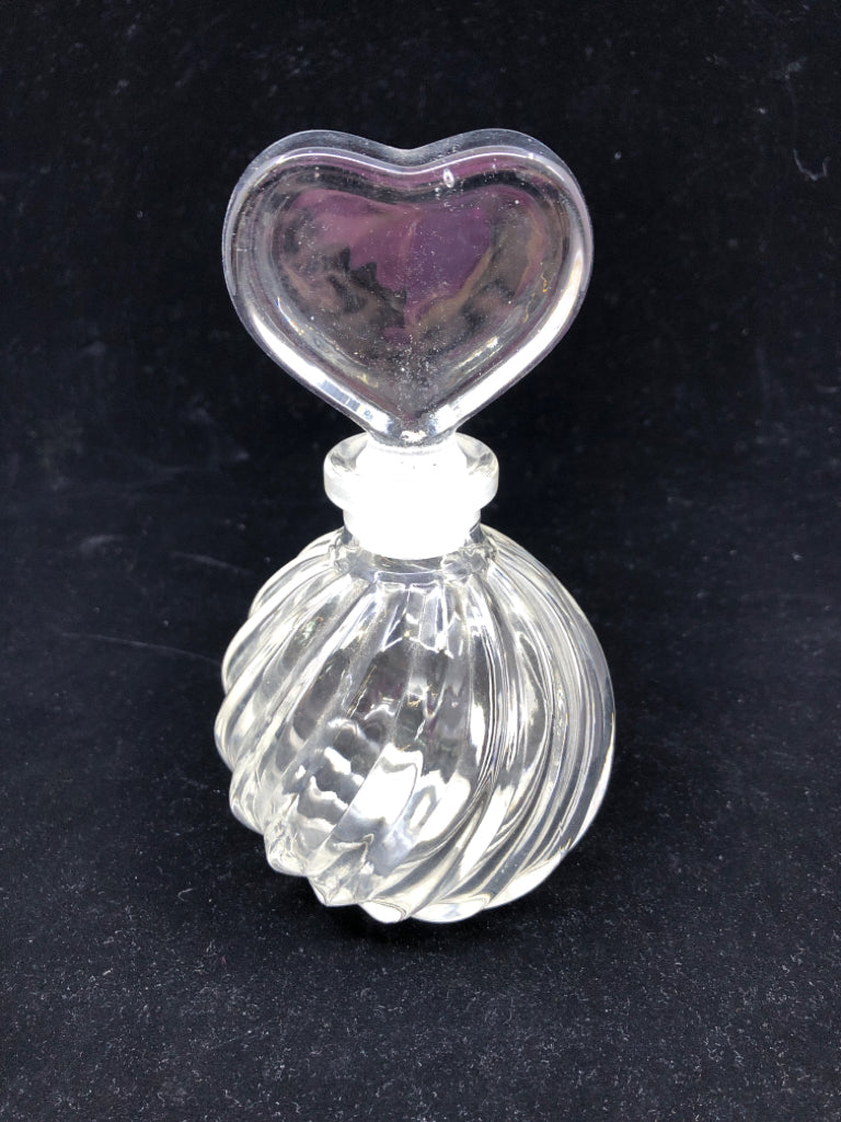 VTG TELEFLORA GLASS BOTTLE E HEART STOPPER.