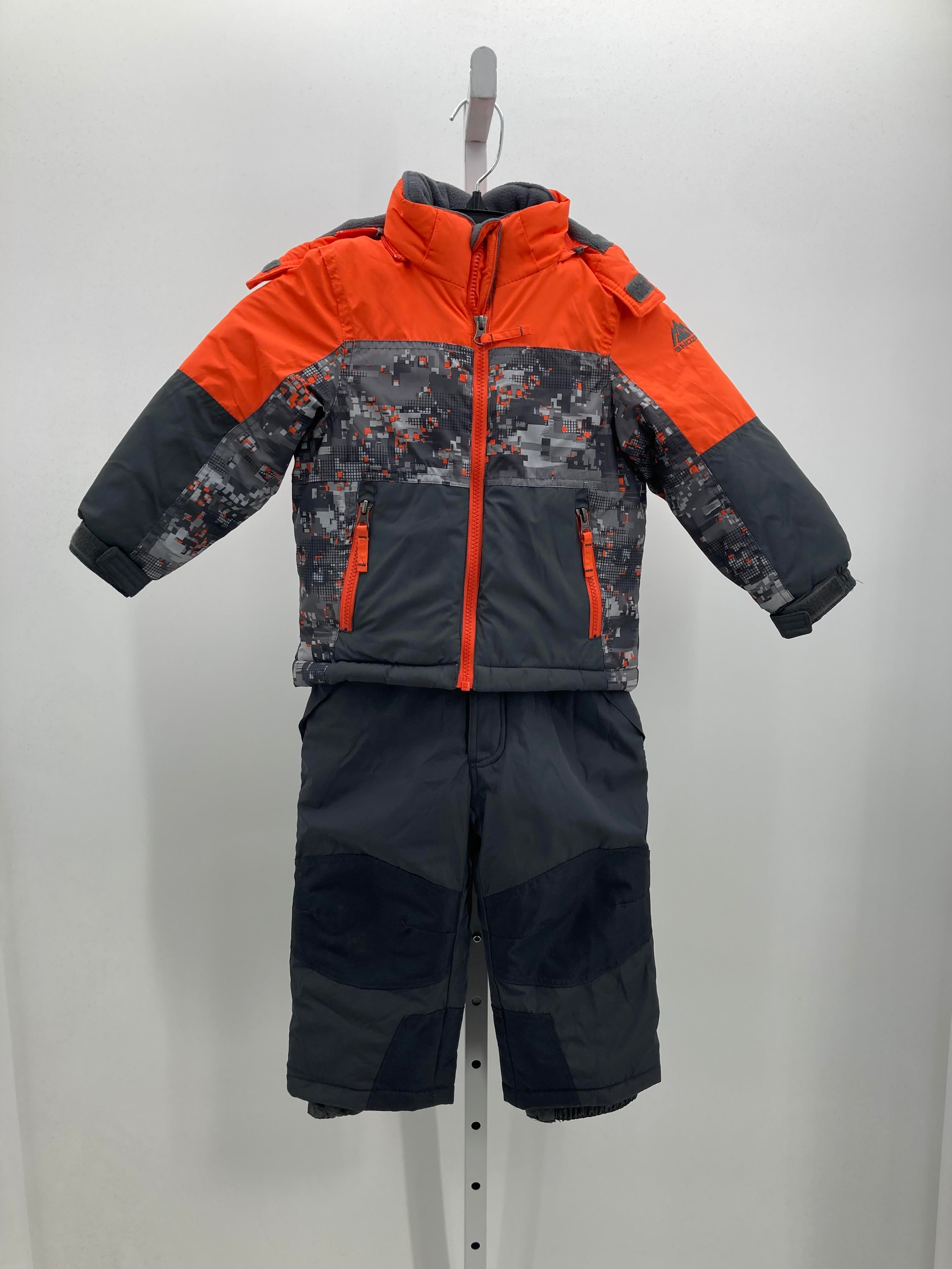 GREY/ORANGE JACKET + SNOW PANTS