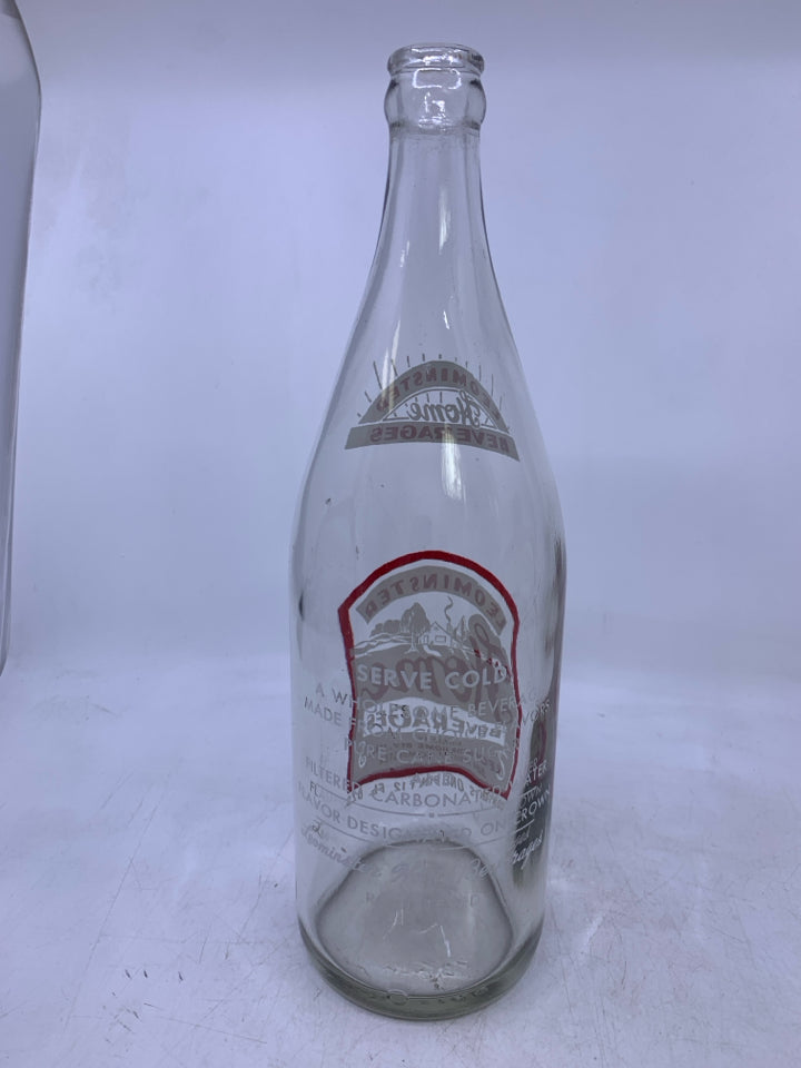 EMPTY LEOMINSTER HOME BEVERAGES BOTTLE.