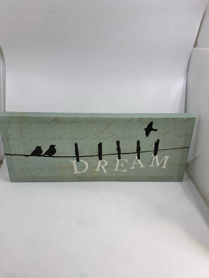 DREAM BIRDS ON CLOTHESLINE CANVAS.
