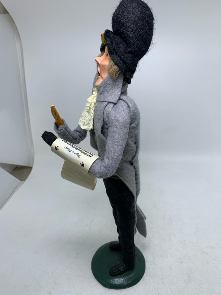 BYER'S CHOICE CAROLER W/ SCRIPT GREY JACKET 1985.