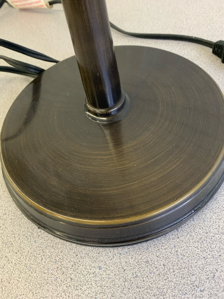 VTG BROWN STUDY LAMP W/ADJUSTABLE LIGHT.